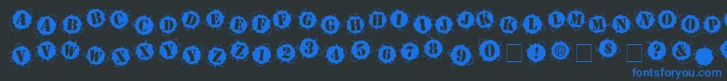 フォントBulletholz – 黒い背景に青い文字