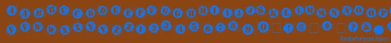 フォントBulletholz – 茶色の背景に青い文字
