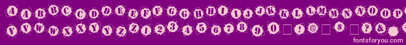 Bulletholz-Schriftart – Rosa Schriften auf violettem Hintergrund