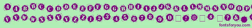 Bulletholz Font – Purple Fonts on Green Background