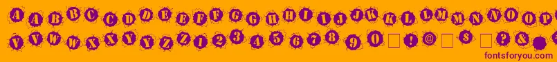 Bulletholz-Schriftart – Violette Schriften auf orangefarbenem Hintergrund