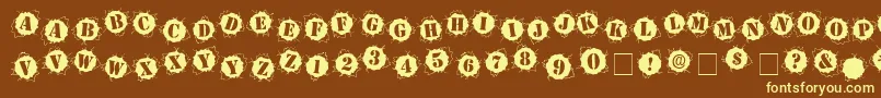 Шрифт Bulletholz – жёлтые шрифты на коричневом фоне