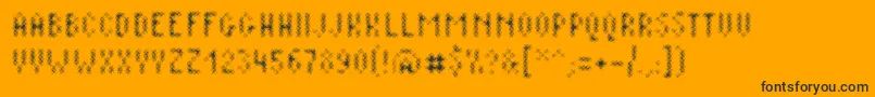 Plaq108 Font – Black Fonts on Orange Background