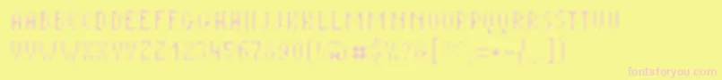 Plaq108 Font – Pink Fonts on Yellow Background