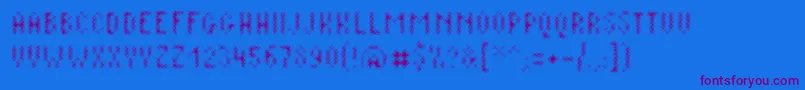 Plaq108 Font – Purple Fonts on Blue Background