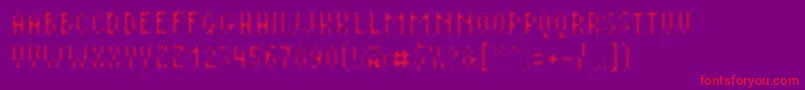 Plaq108 Font – Red Fonts on Purple Background