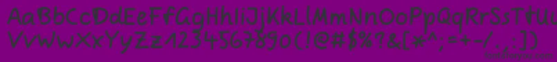 ComicjensRegular-fontti – mustat fontit violetilla taustalla