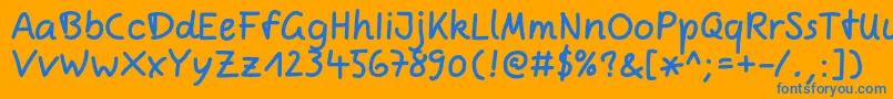 ComicjensRegular Font – Blue Fonts on Orange Background