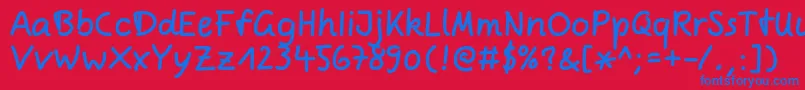 ComicjensRegular Font – Blue Fonts on Red Background