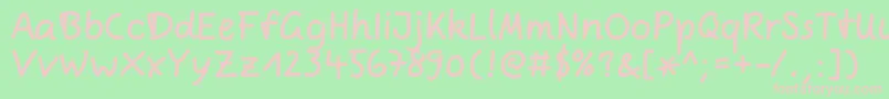 ComicjensRegular Font – Pink Fonts on Green Background