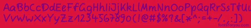 ComicjensRegular Font – Purple Fonts on Red Background