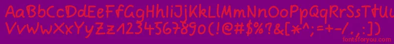 ComicjensRegular Font – Red Fonts on Purple Background