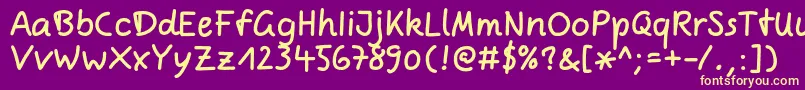 ComicjensRegular Font – Yellow Fonts on Purple Background