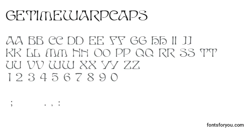 A fonte GeTimeWarpCaps – alfabeto, números, caracteres especiais