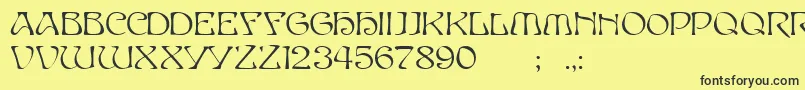 GeTimeWarpCaps Font – Black Fonts on Yellow Background