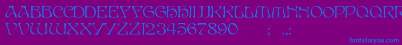 GeTimeWarpCaps Font – Blue Fonts on Purple Background