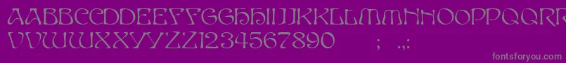 フォントGeTimeWarpCaps – 紫の背景に灰色の文字