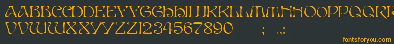 フォントGeTimeWarpCaps – 黒い背景にオレンジの文字