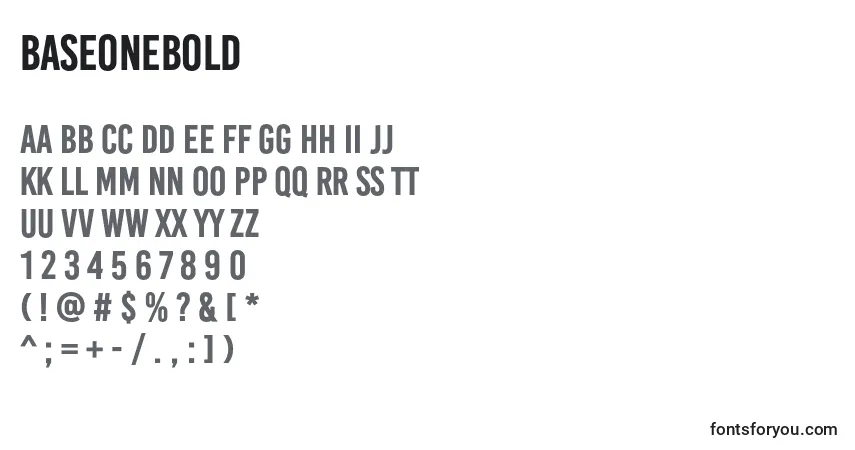 Schriftart BaseoneBold – Alphabet, Zahlen, spezielle Symbole