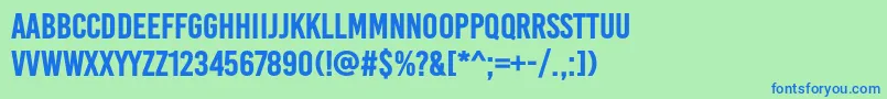 Шрифт BaseoneBold – синие шрифты на зелёном фоне