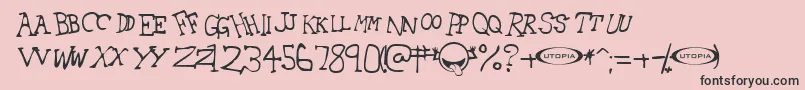 42Emancipated Font – Black Fonts on Pink Background