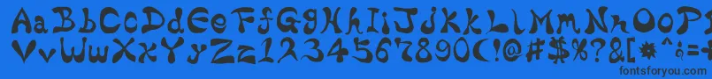 Шрифт BharaticFontV15 – чёрные шрифты на синем фоне