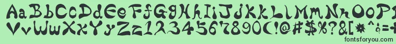 BharaticFontV15-fontti – mustat fontit vihreällä taustalla