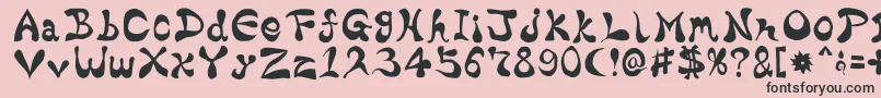 BharaticFontV15-fontti – mustat fontit vaaleanpunaisella taustalla