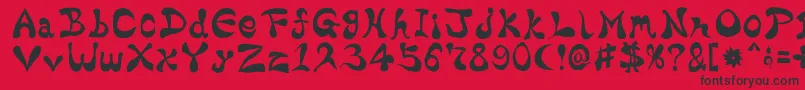 BharaticFontV15-fontti – mustat fontit punaisella taustalla