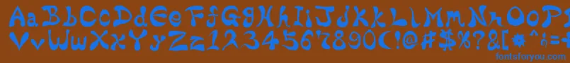 フォントBharaticFontV15 – 茶色の背景に青い文字