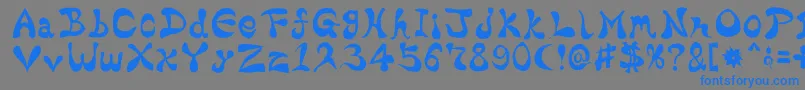 BharaticFontV15-Schriftart – Blaue Schriften auf grauem Hintergrund