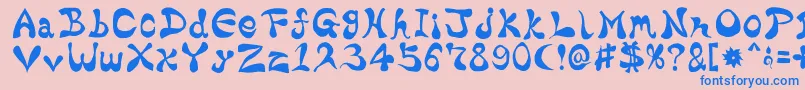 Шрифт BharaticFontV15 – синие шрифты на розовом фоне