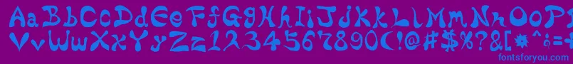 BharaticFontV15-Schriftart – Blaue Schriften auf violettem Hintergrund