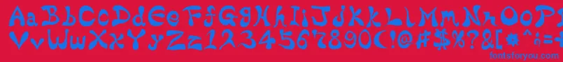フォントBharaticFontV15 – 赤い背景に青い文字