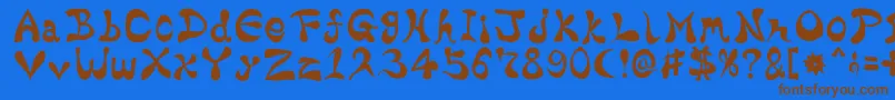 BharaticFontV15-fontti – ruskeat fontit sinisellä taustalla