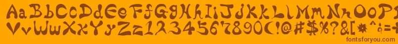 BharaticFontV15-fontti – ruskeat fontit oranssilla taustalla