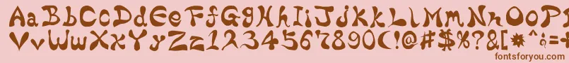 BharaticFontV15-fontti – ruskeat fontit vaaleanpunaisella taustalla