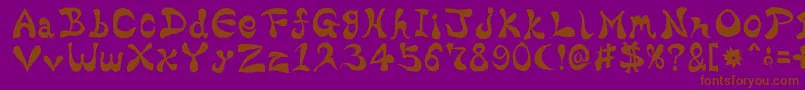 Шрифт BharaticFontV15 – коричневые шрифты на фиолетовом фоне
