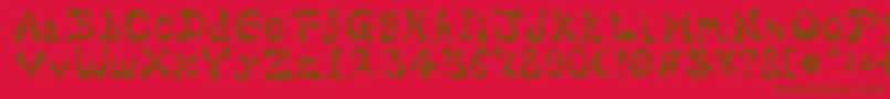 BharaticFontV15-Schriftart – Braune Schriften auf rotem Hintergrund