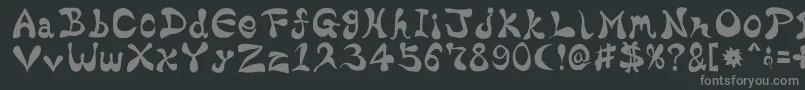 フォントBharaticFontV15 – 黒い背景に灰色の文字