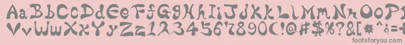 BharaticFontV15-fontti – harmaat kirjasimet vaaleanpunaisella taustalla