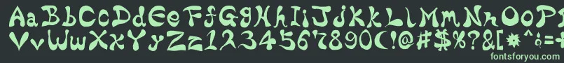 フォントBharaticFontV15 – 黒い背景に緑の文字