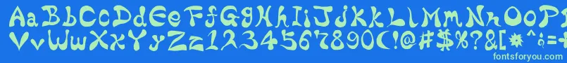 BharaticFontV15-fontti – vihreät fontit sinisellä taustalla