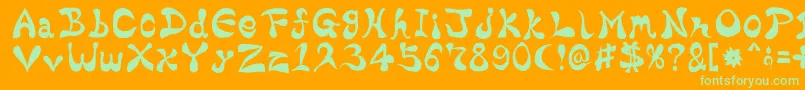 Шрифт BharaticFontV15 – зелёные шрифты на оранжевом фоне
