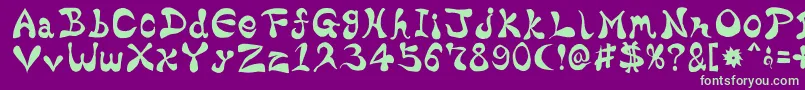 BharaticFontV15-Schriftart – Grüne Schriften auf violettem Hintergrund