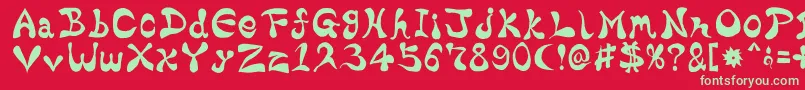 フォントBharaticFontV15 – 赤い背景に緑の文字
