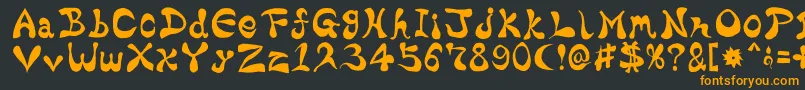 フォントBharaticFontV15 – 黒い背景にオレンジの文字