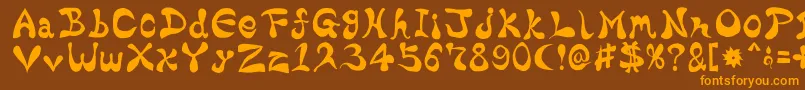 BharaticFontV15-fontti – oranssit fontit ruskealla taustalla