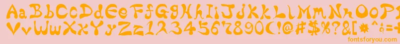 フォントBharaticFontV15 – オレンジの文字がピンクの背景にあります。