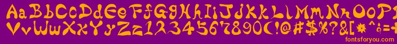 BharaticFontV15-Schriftart – Orangefarbene Schriften auf violettem Hintergrund